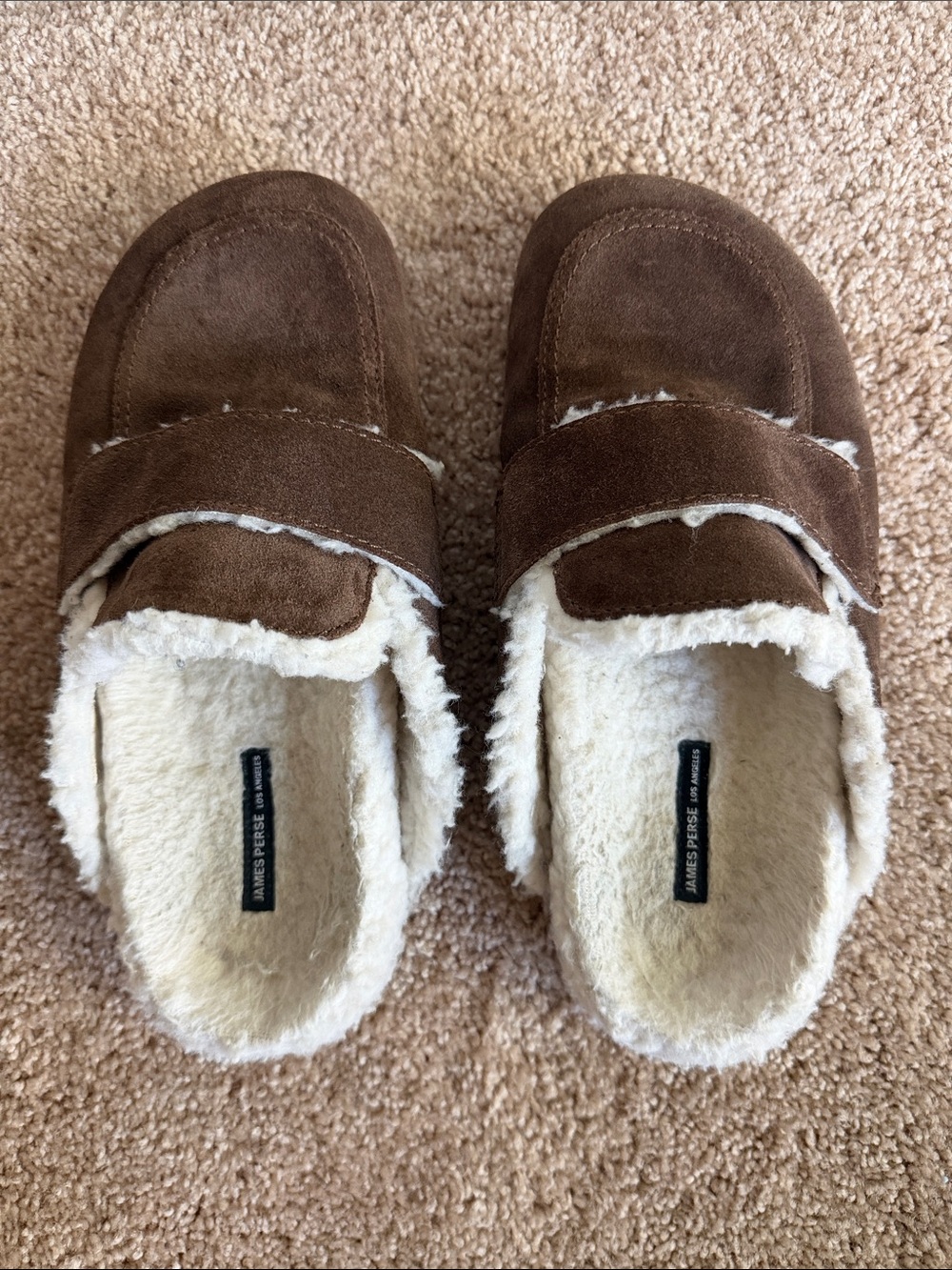JAMES PERSE Brown Suede Shearling Loafer - Size 8 - LIKE NEW - Women’s